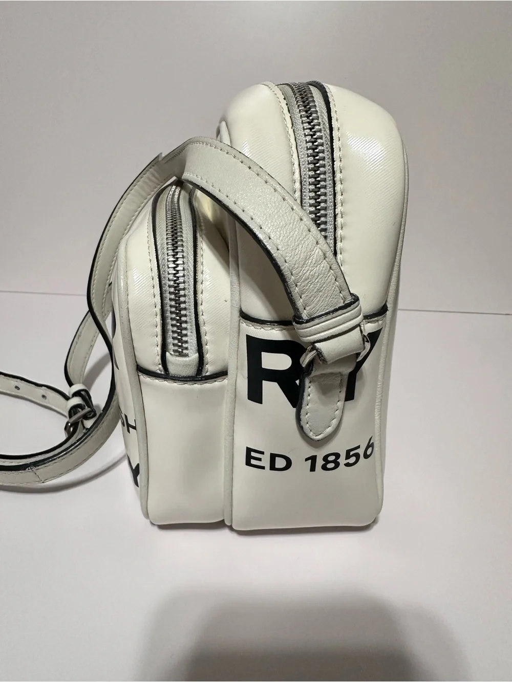 Burberry white leather